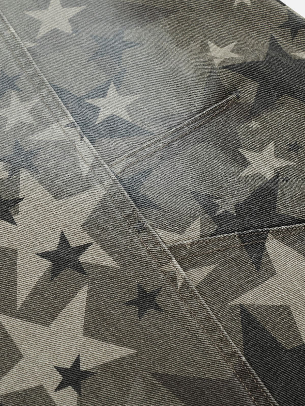 Haaura Camo Star Baaggy Barrel Jeans