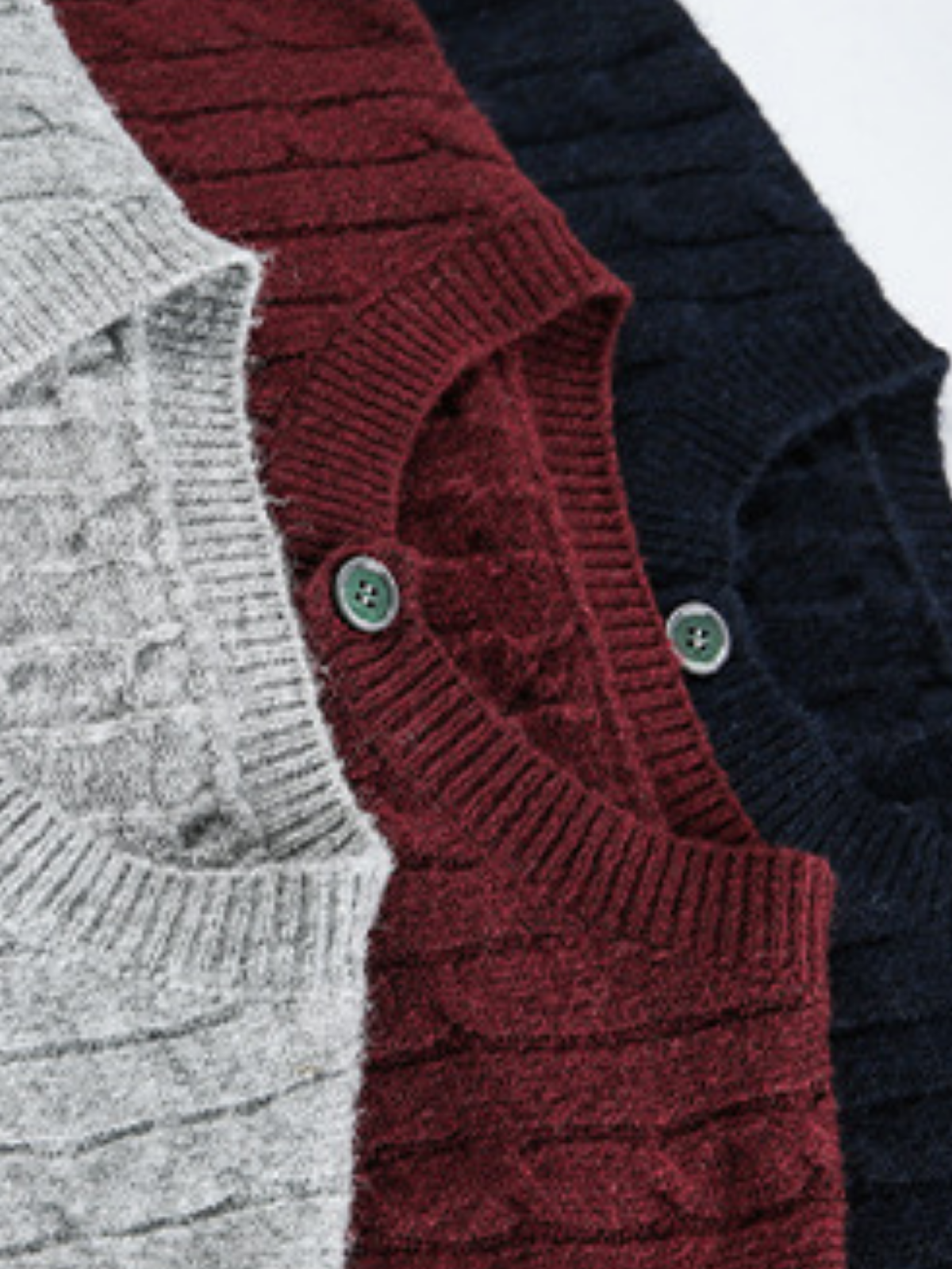 Haaura Cable Knit Button-Front Cardigan