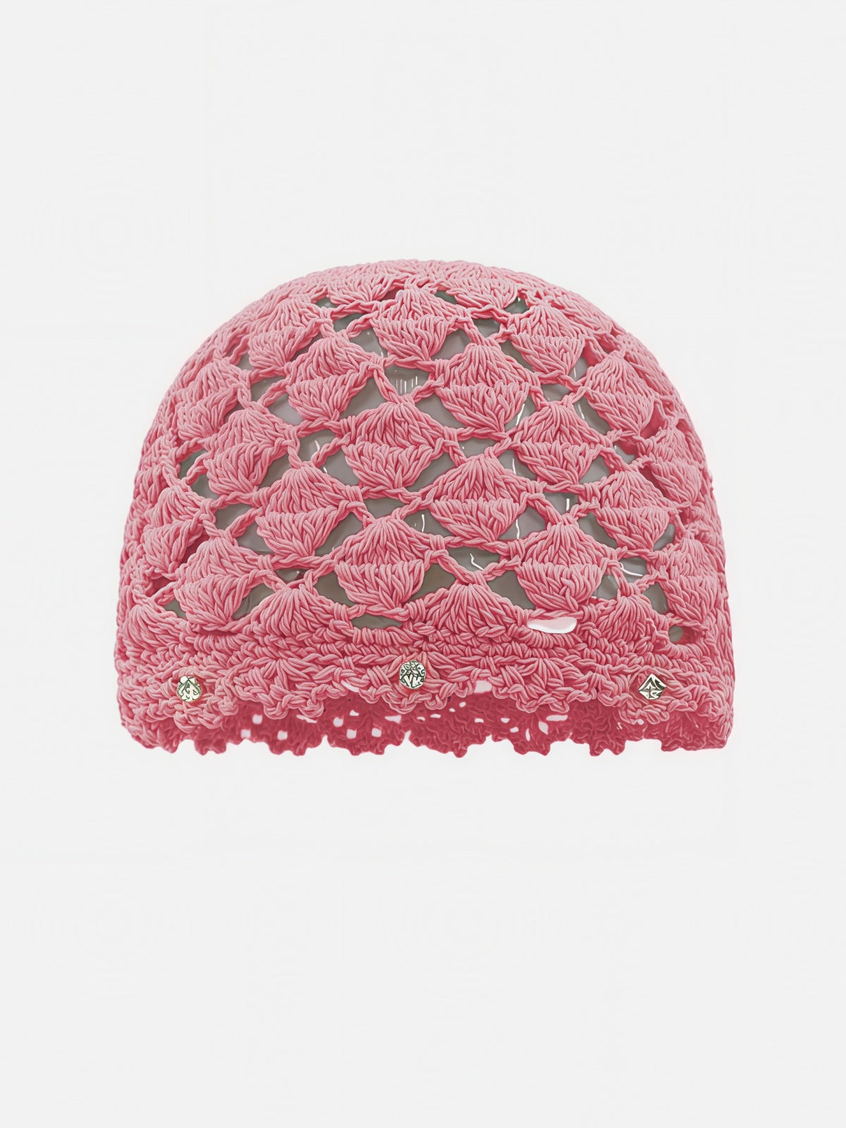 Openwork Crochet Beaded Skullcap