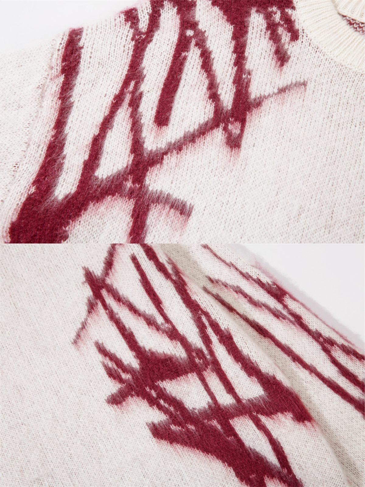 Haaura Irregular Graffiti Graphic Sweater