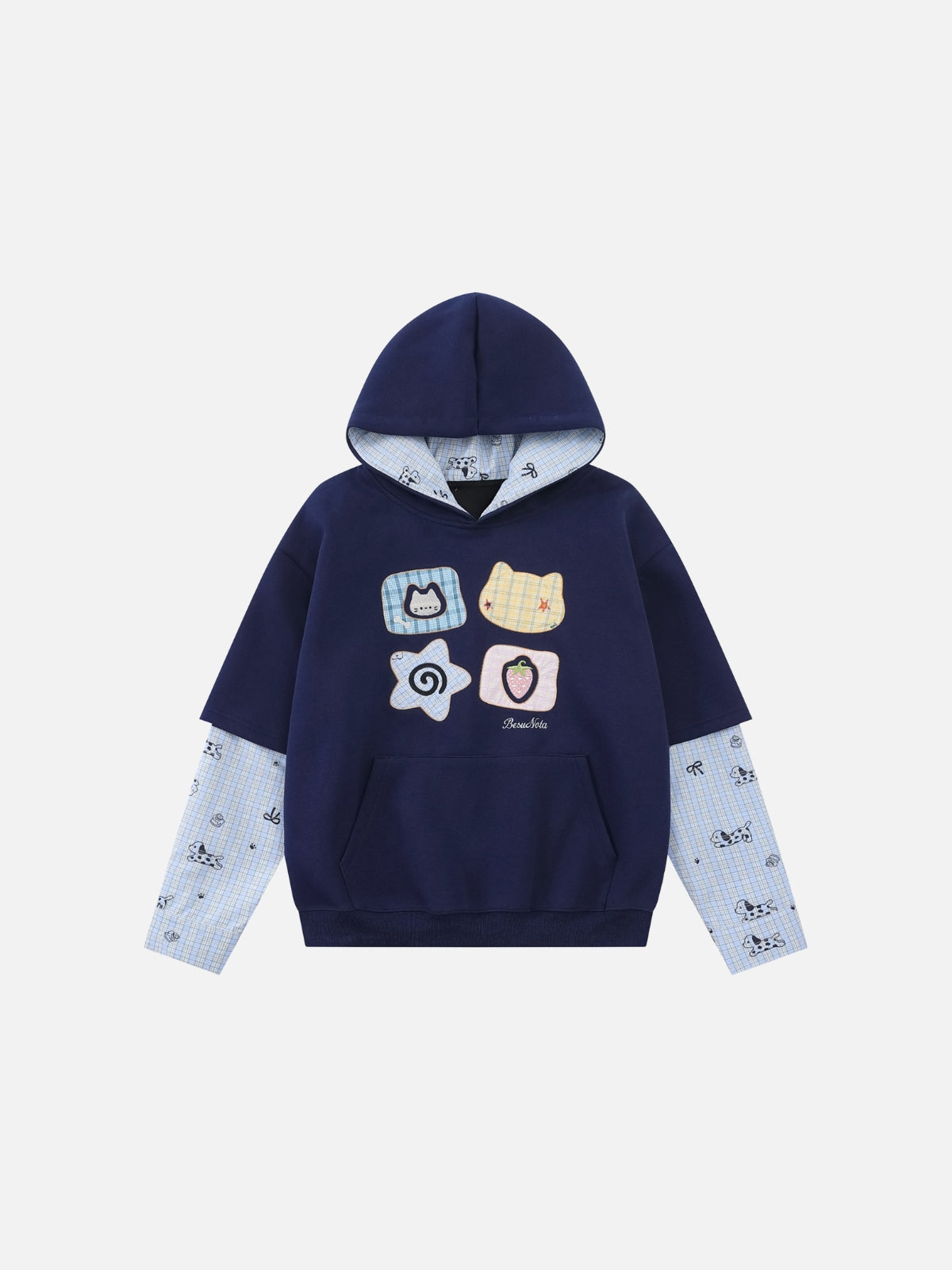 Haaura Patchwork Layered Hoodie