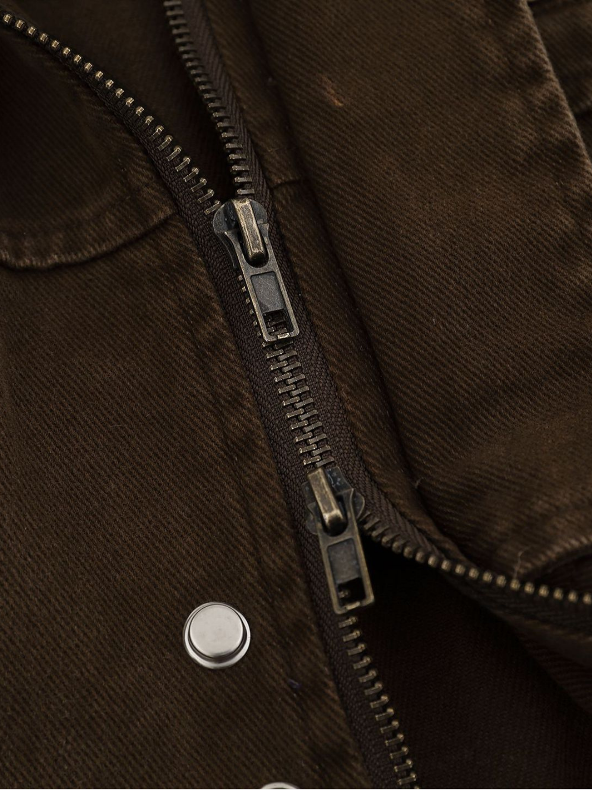 Haaura Button-Front Utility Pocket Cropped Jacket