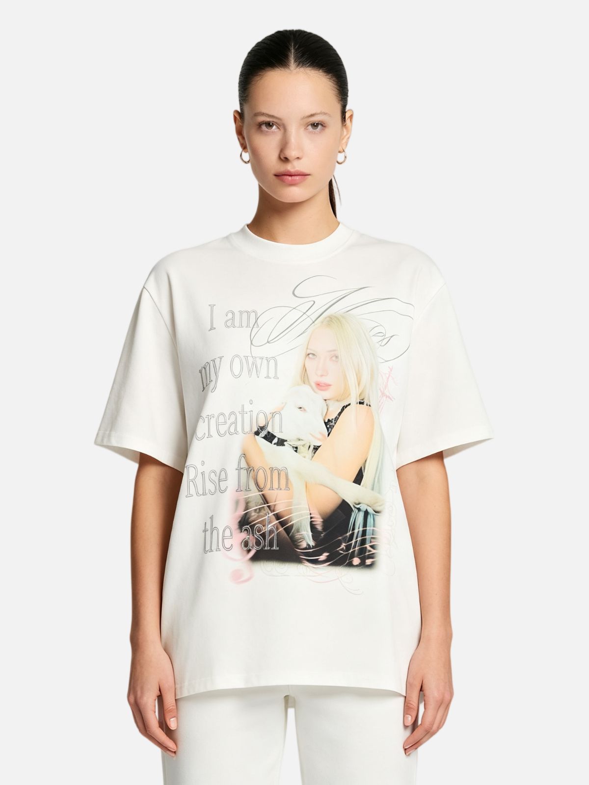 Haaura Boxy Faded Portrait Slogan Tee