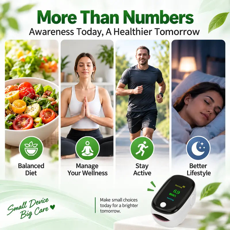 Portable Fingerstick Blood Glucose Meter with Clear OLED Display, Easy One-Button Operation for Home Use
