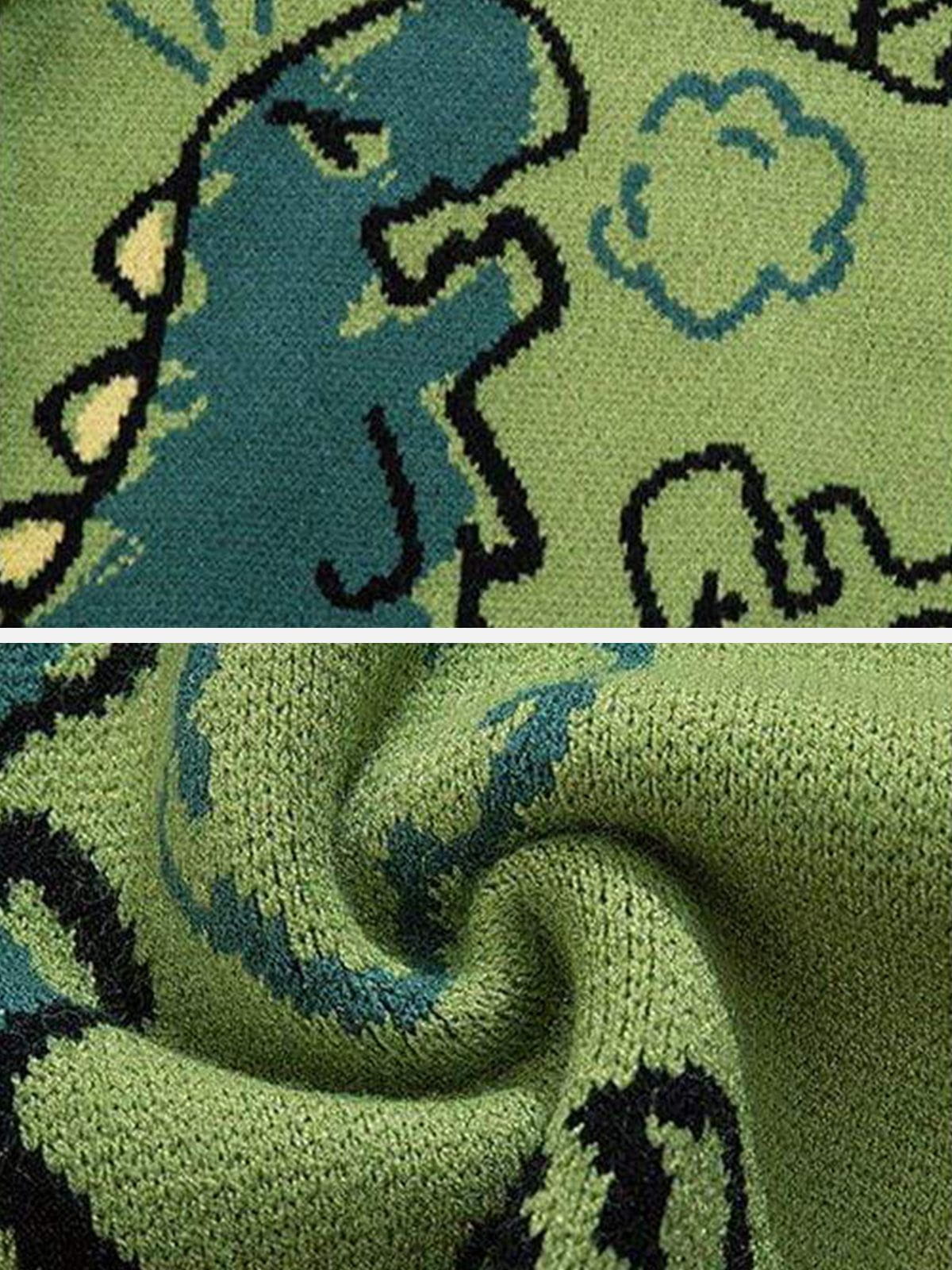Haaura Dinosaur Graphic Knit Cardigan
