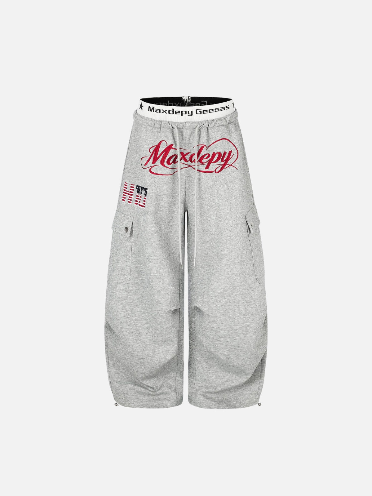 Haaura Contrast Waist Graphic Cargo Sweatpants
