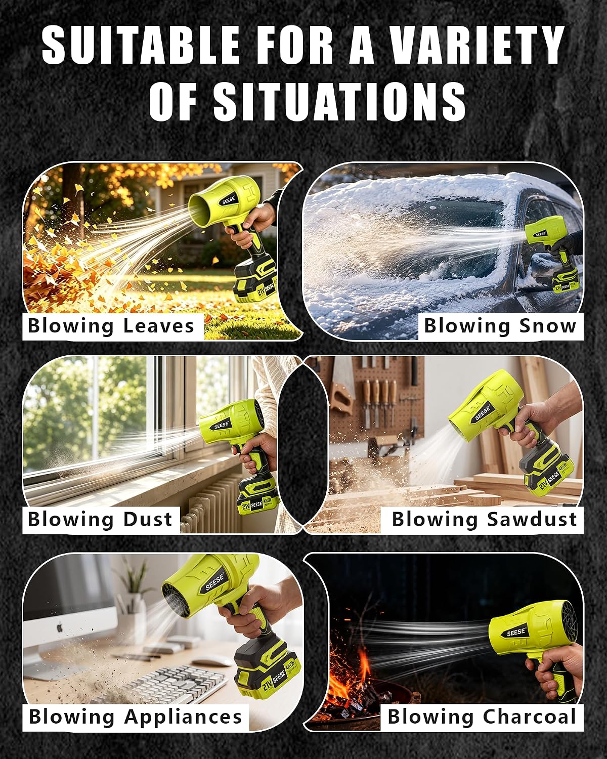 Cordless Turbo Jet Blower – 600 CFM, 150 MPH Handheld Leaf Blower with 21V 4.0Ah Battery, Lightweight Blower for Yard, Car, Garage & Workshop