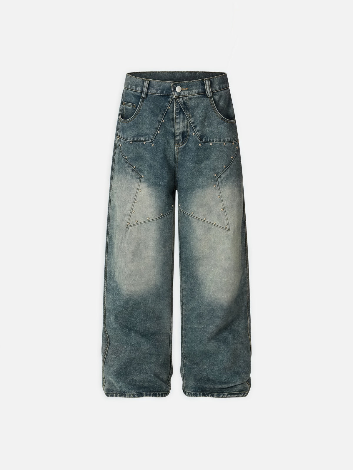 Haaura Rivet Star Baggy Jeans