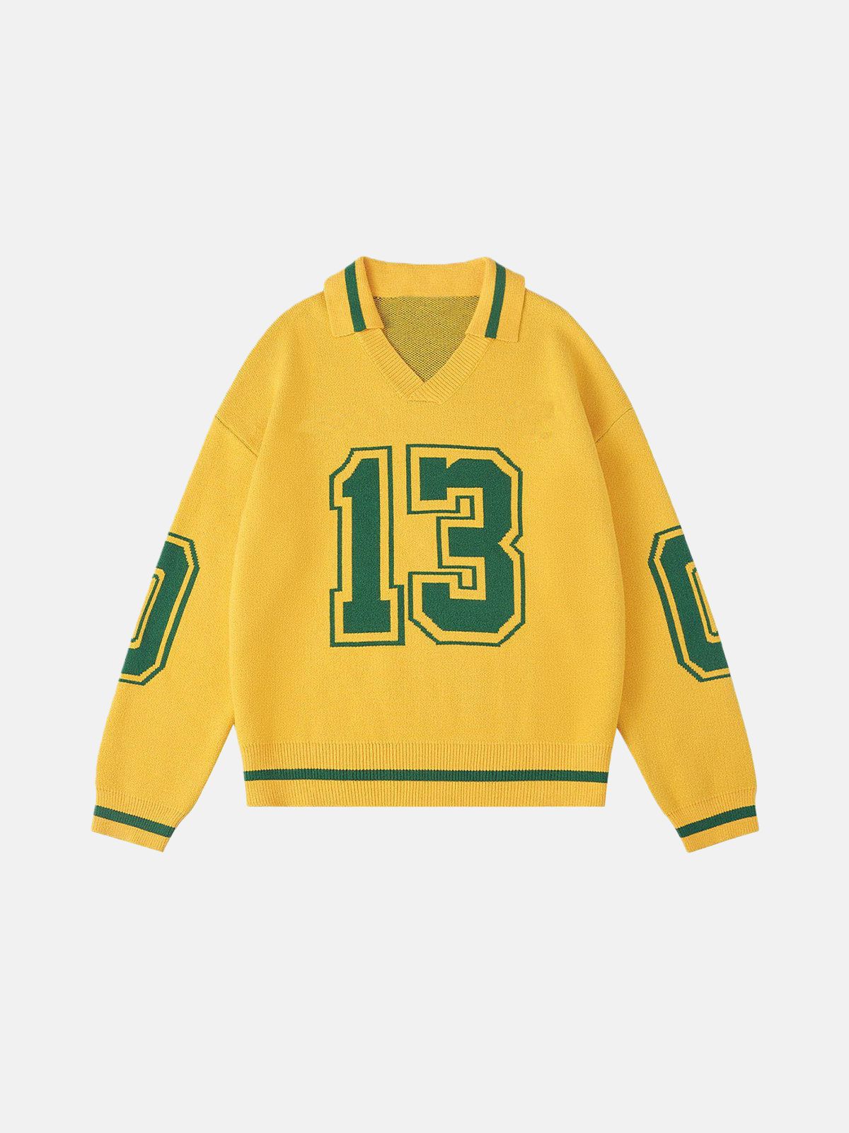 Haaura Number Graphic Polo Sweater