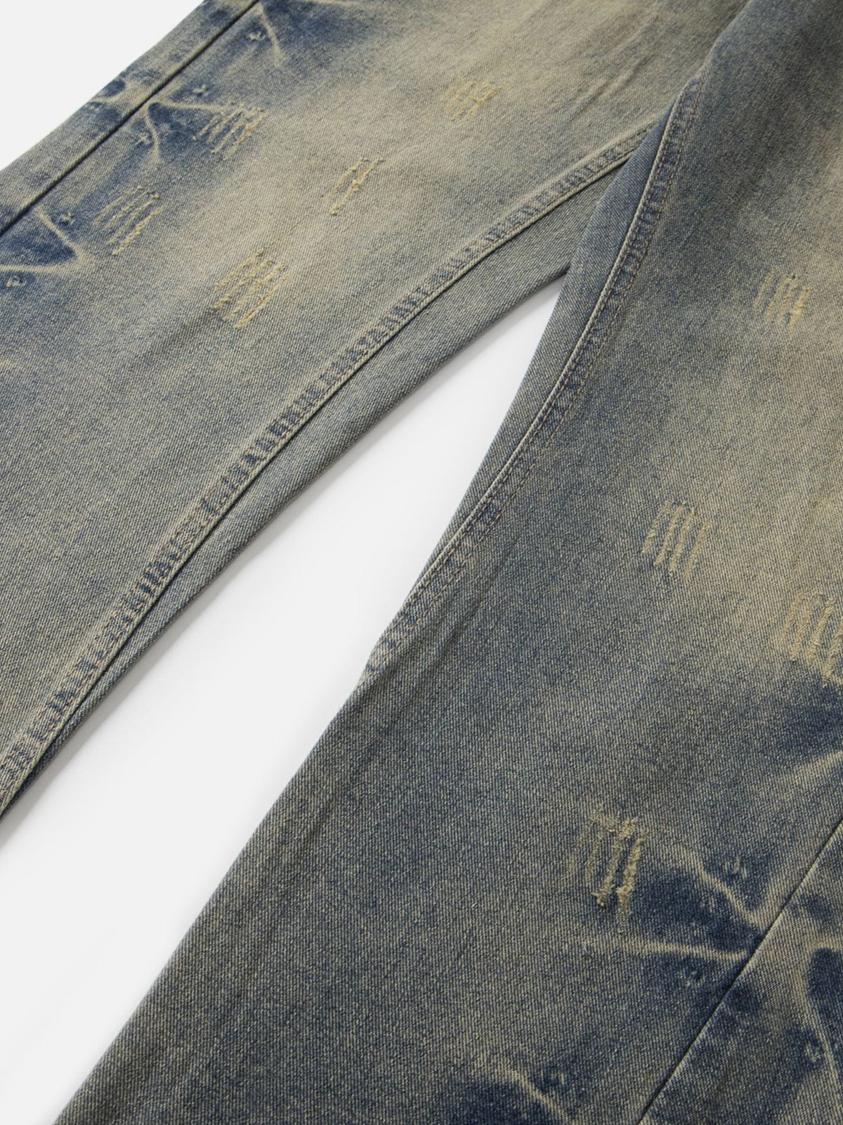 Haaura Washed Texture Flare Jeans