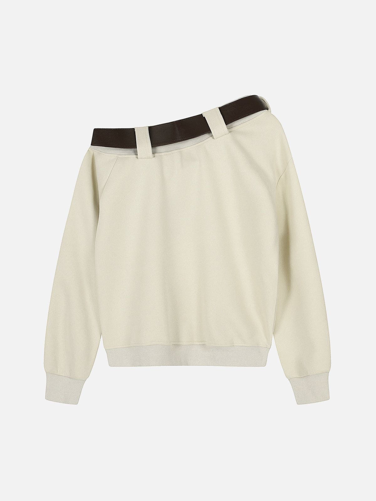 Haaura Belt Off Shoulder Sweatshirt
