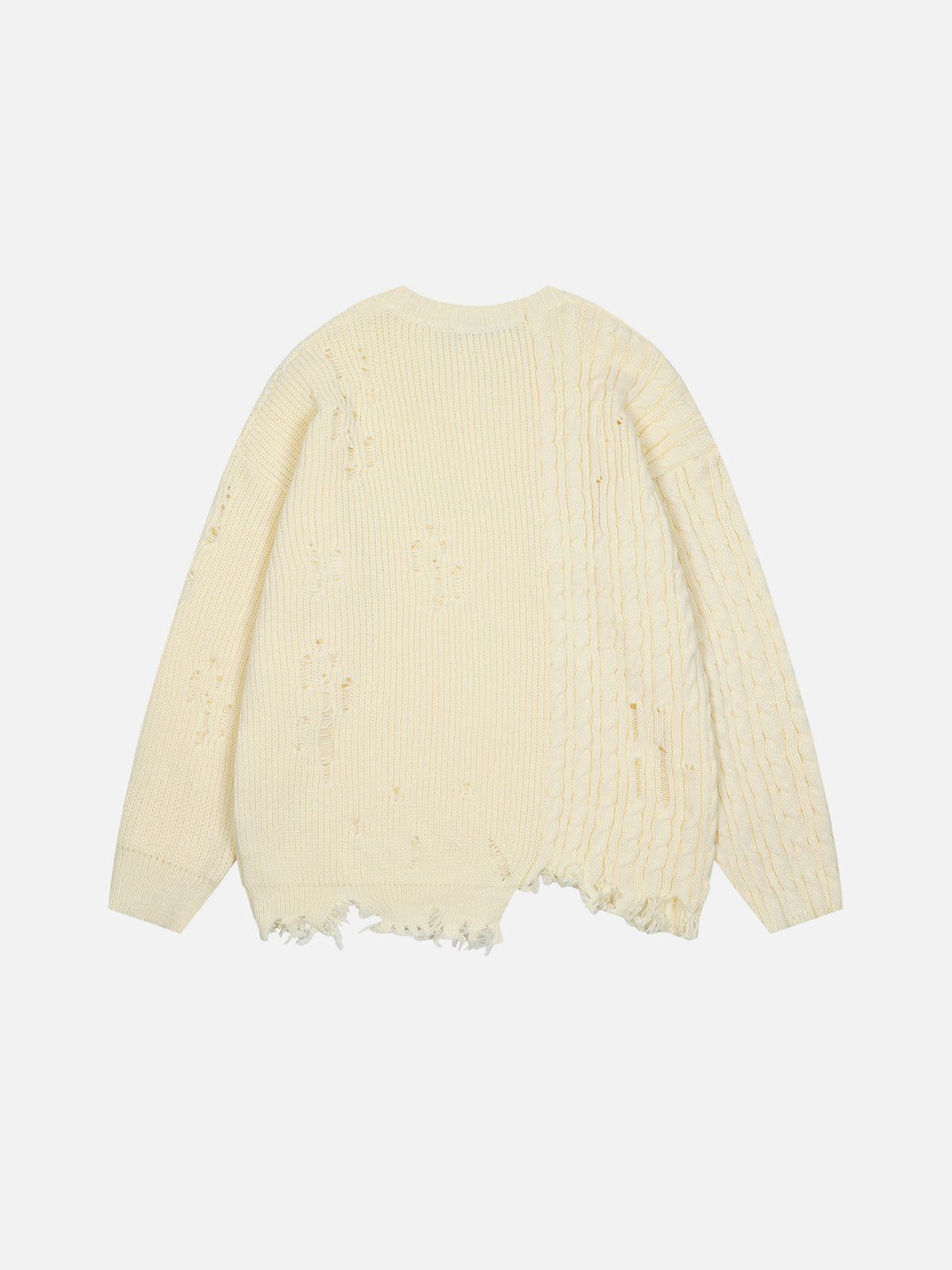 Haaura Cable Distressed Sweater