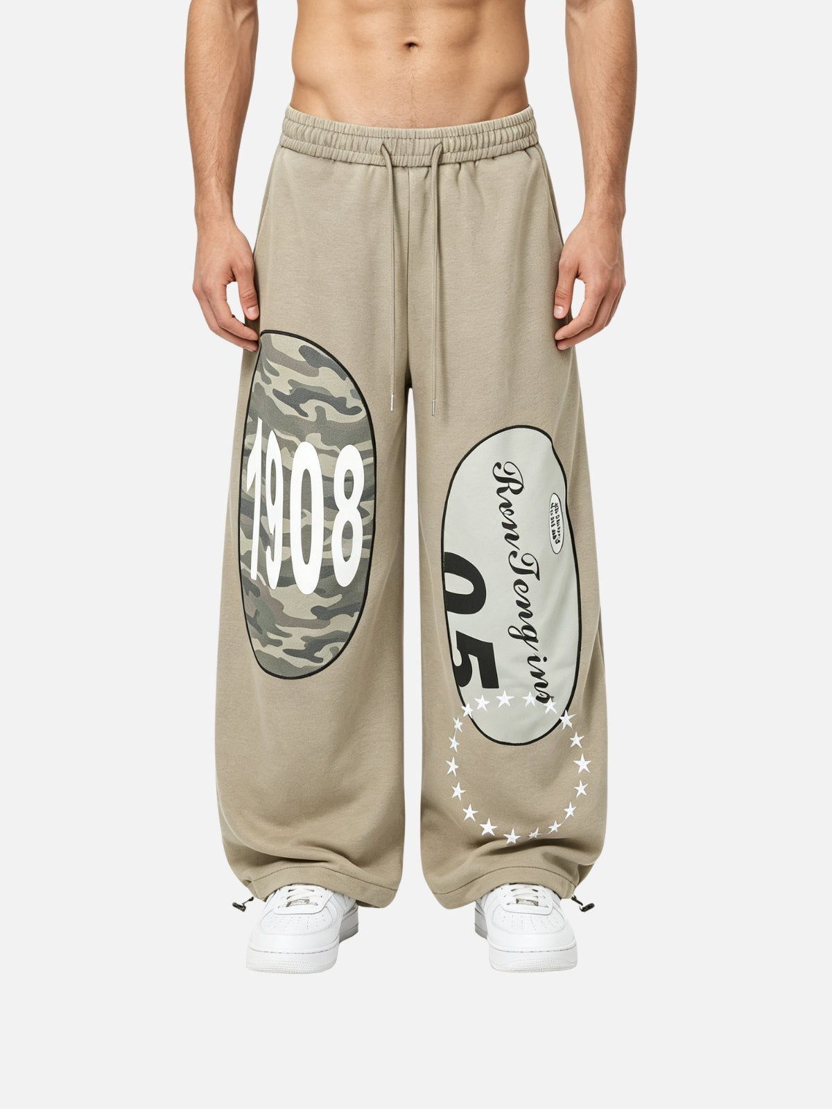 Haaura Oval Patch Graphic Baggy Pants