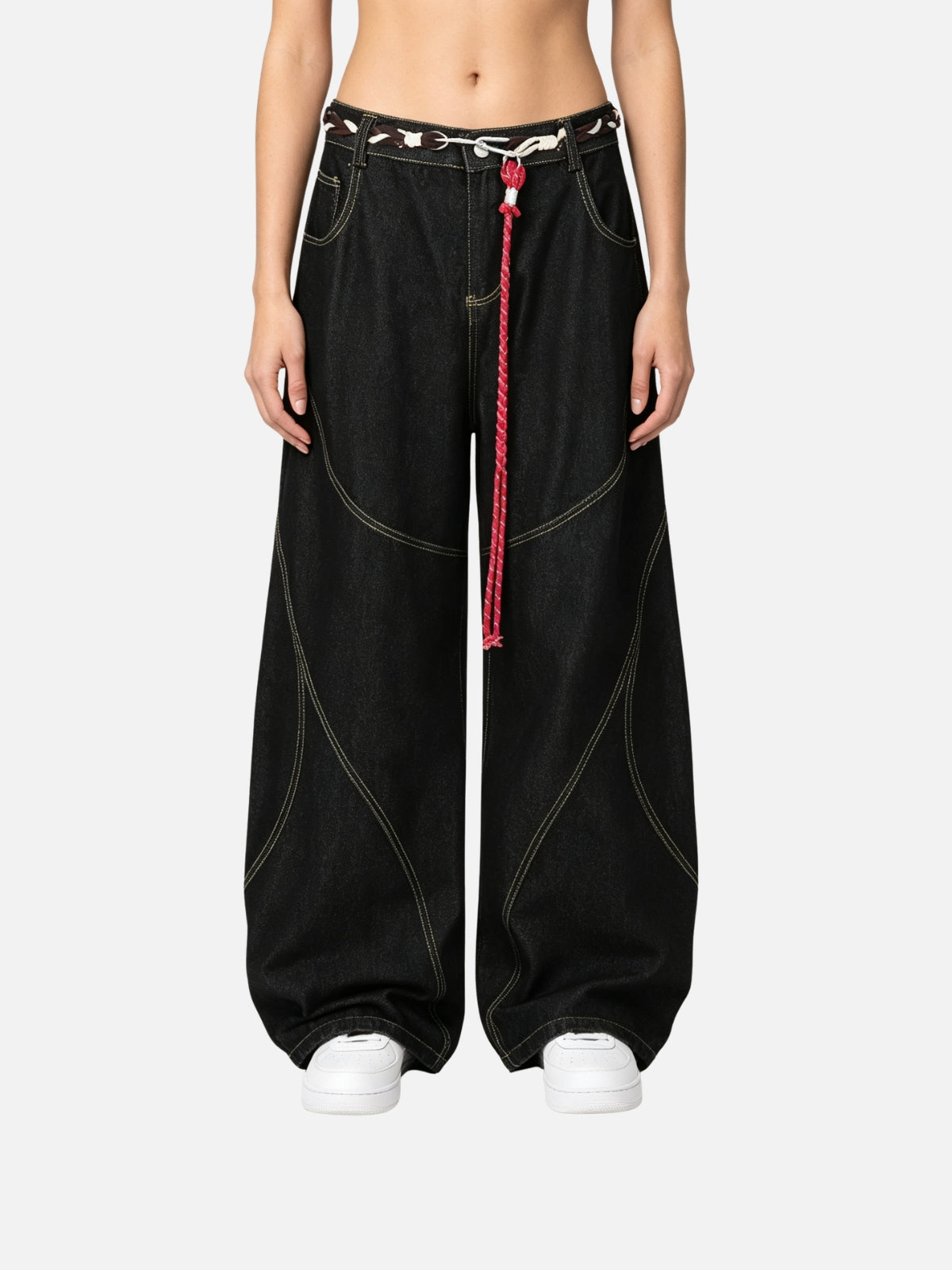 Haaura Arcuate Tassel Baggy Jeans