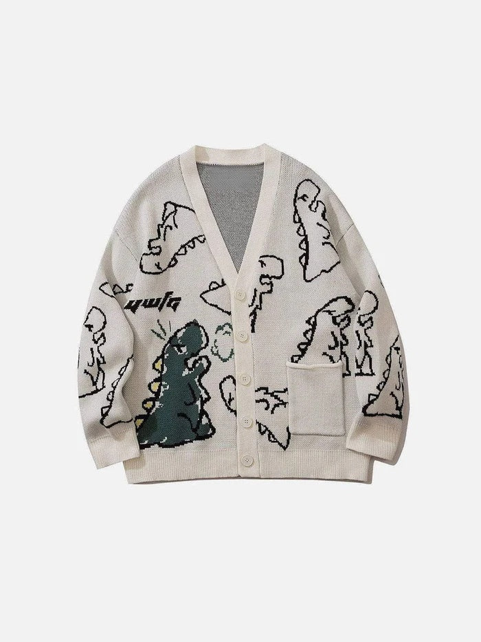 Haaura Dinosaur Graphic Knit Cardigan