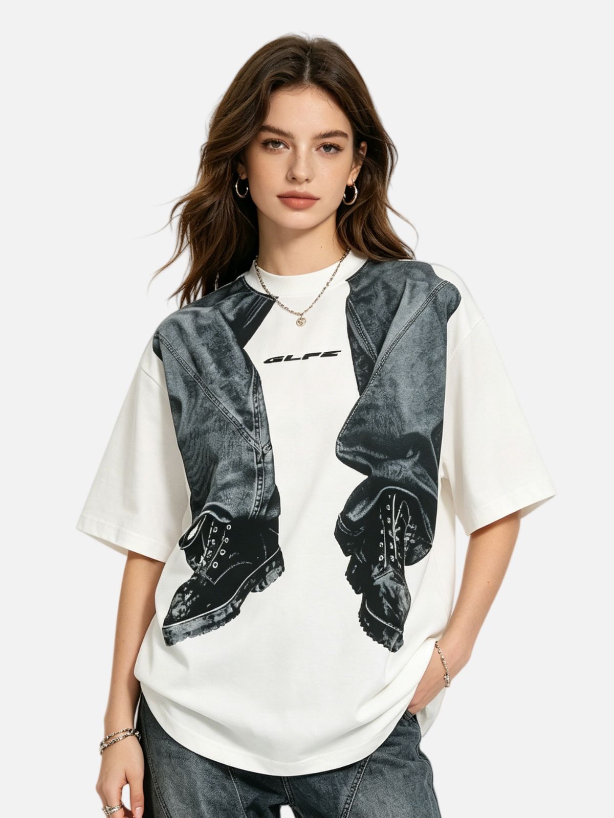 Haaura Stacked Denim & Boots Graphic Tee