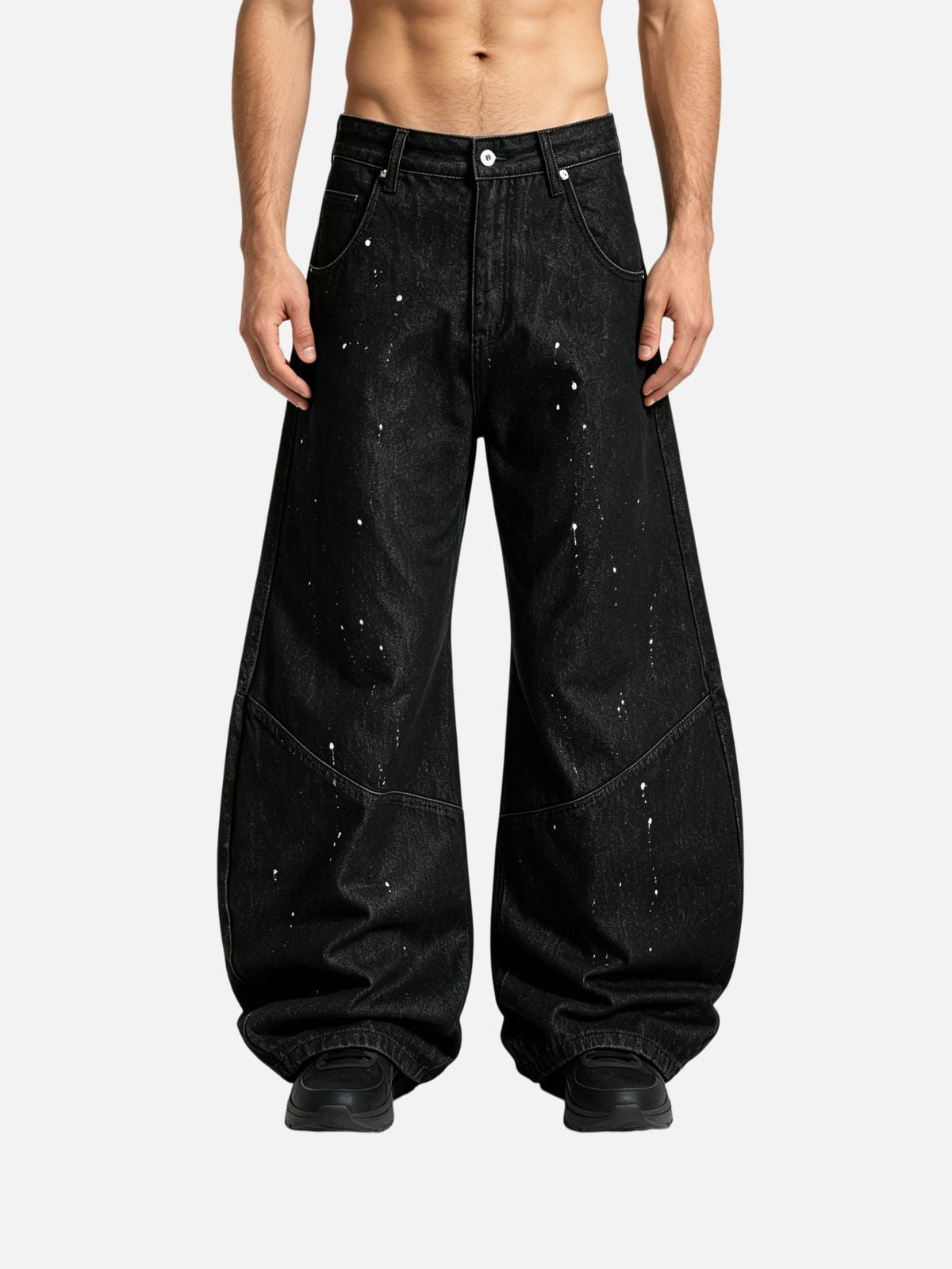 Haaura Splatter Baggy Barrel Jeans
