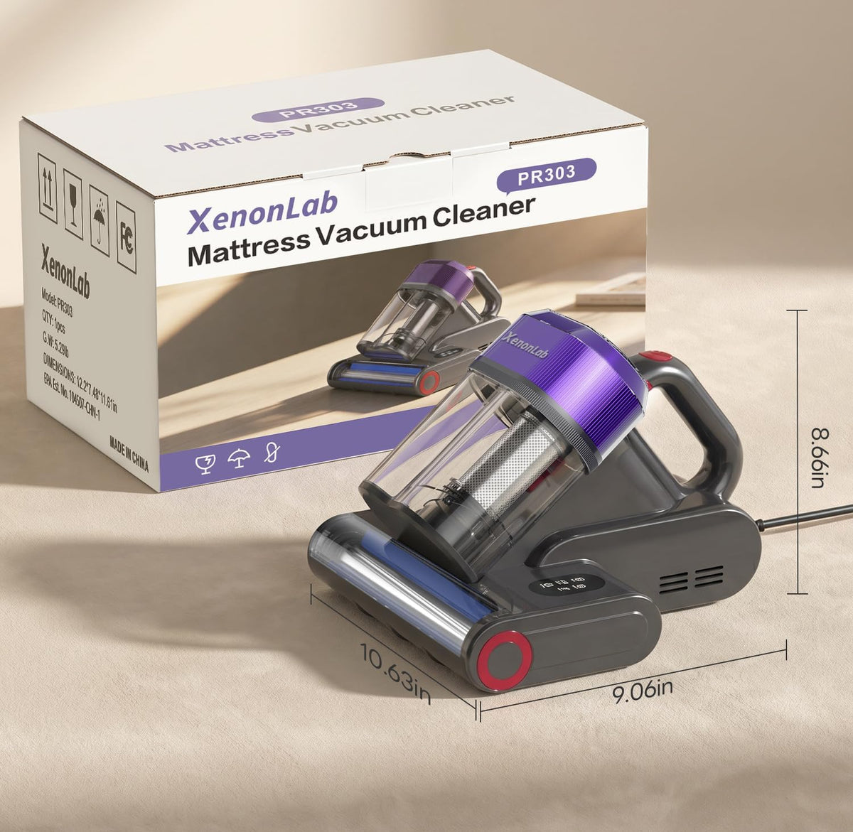 Mattress Vacuum Cleaner, 18000Pa Bed Vacuum with 275nm UV-C Light, 140°F Heated Air, Ultrasonic Technology & HEPA Filtration for Beds, Sofas, Upholstery and Pet Beds
