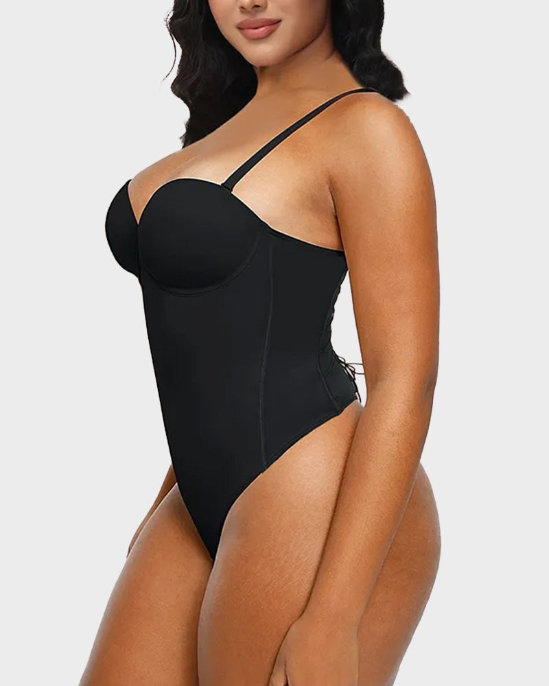 Back Lace-Up Seamless Shapewear Bodysuit