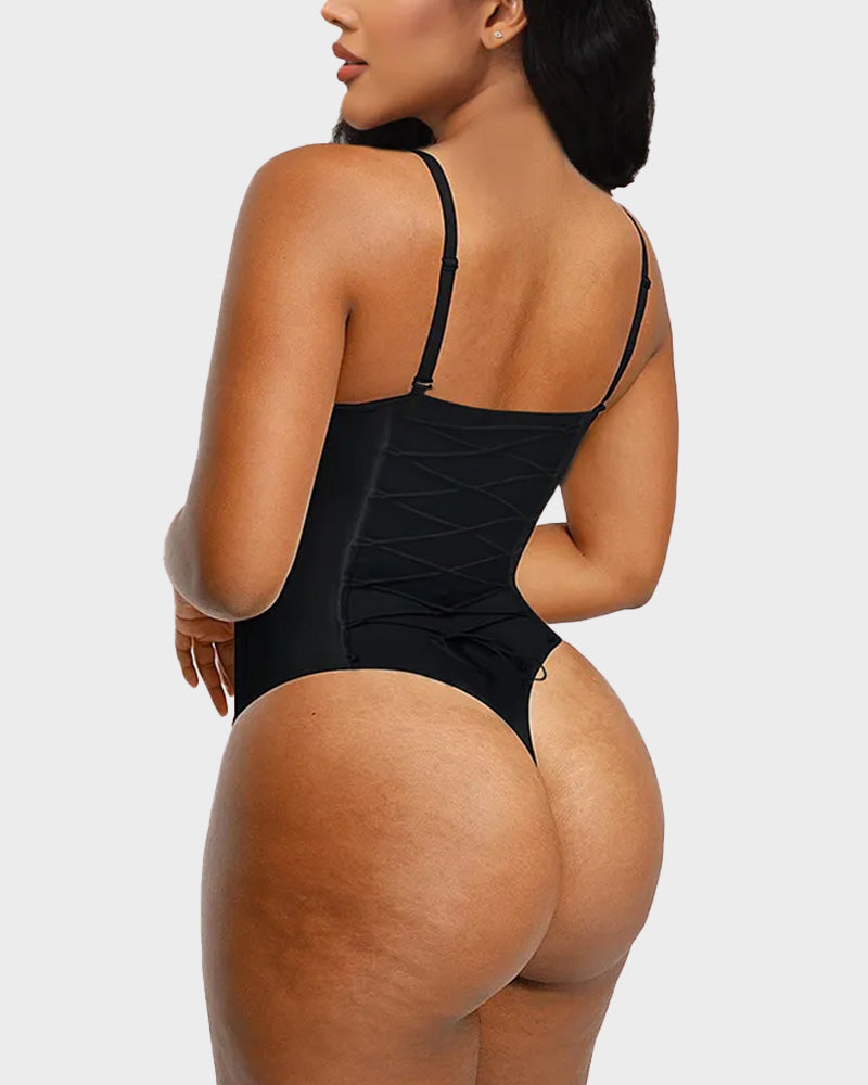 Back Lace-Up Seamless Shapewear Bodysuit