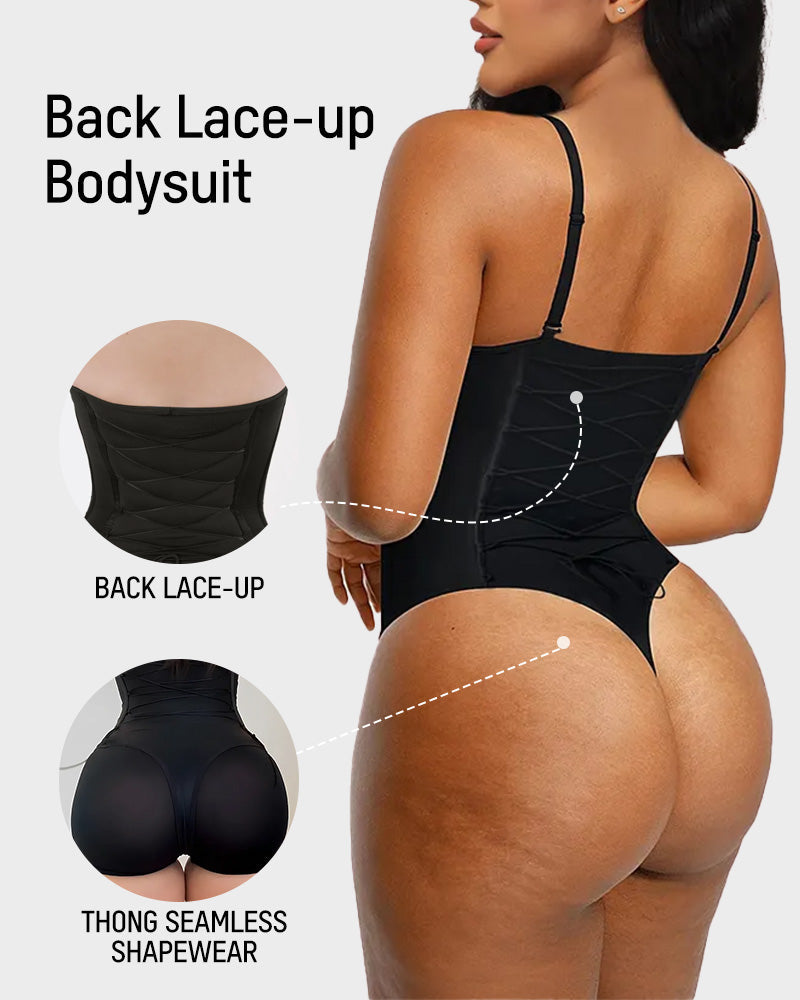 Back Lace-Up Seamless Shapewear Bodysuit