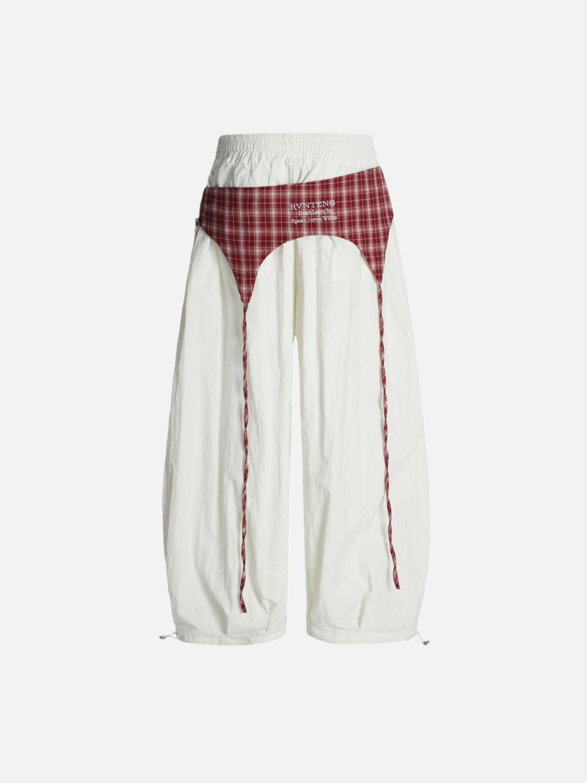 Haaura Vintage Plaid Waistband Baggy Joggers