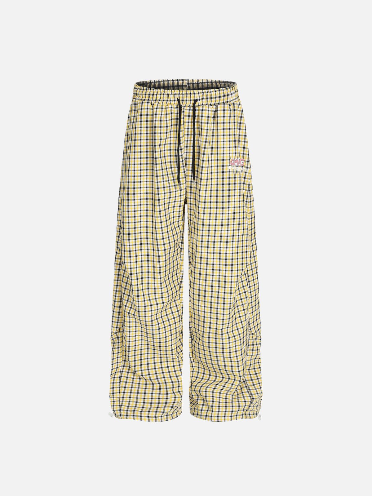 Haaura Plaid Drawstring Baggy Pants