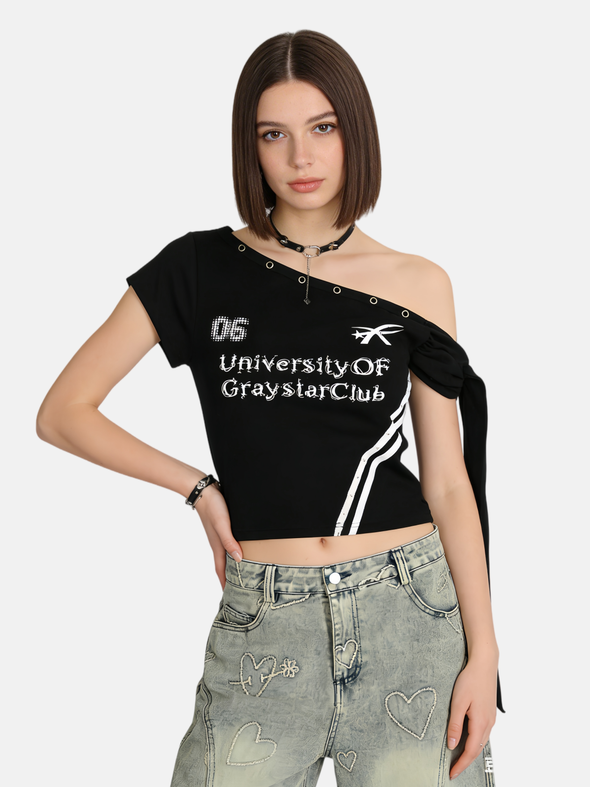 Haaura Asymmetric Tie Baby Tee