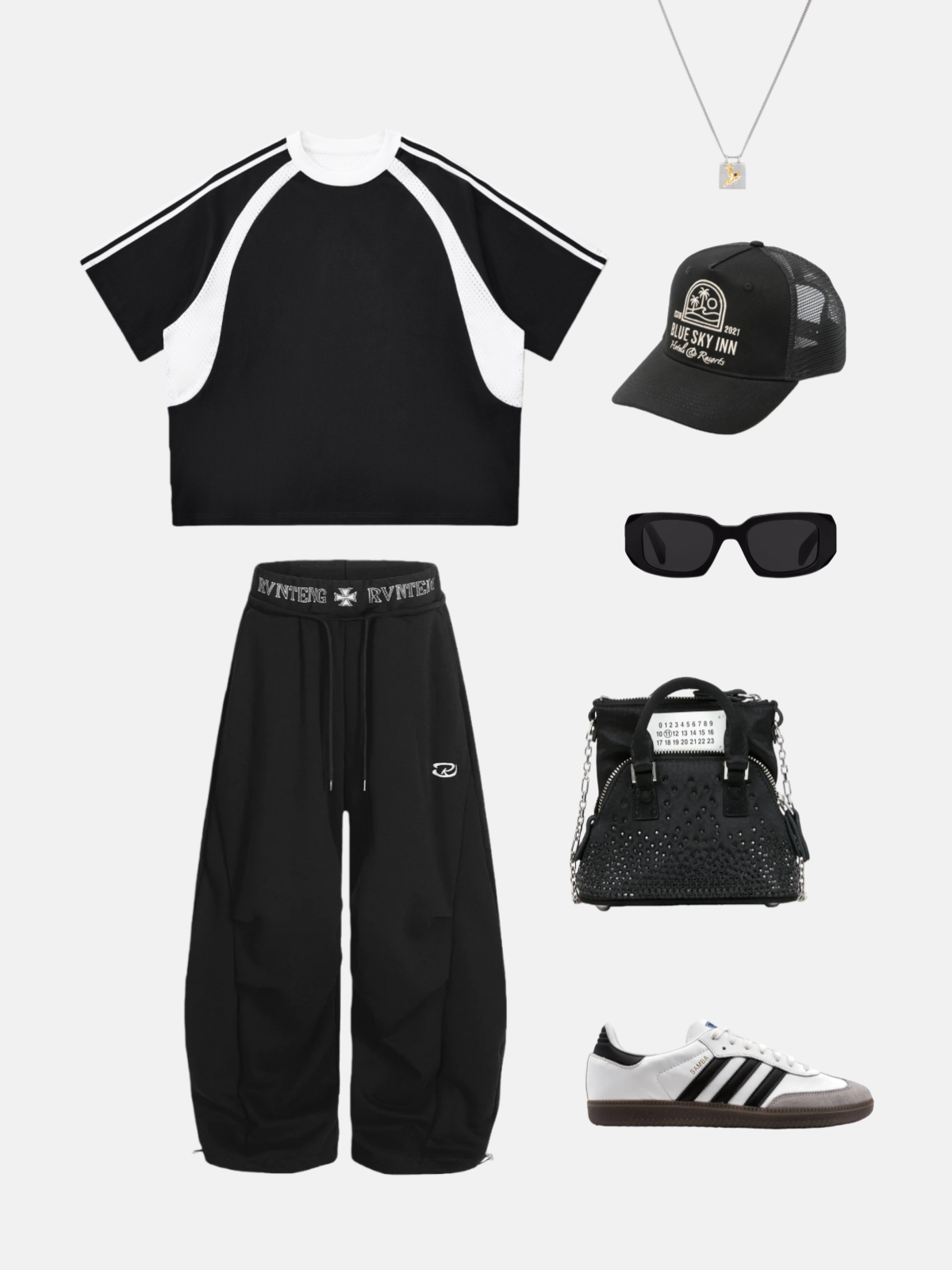 Haaura Contrast Mesh Panel Sports Tee