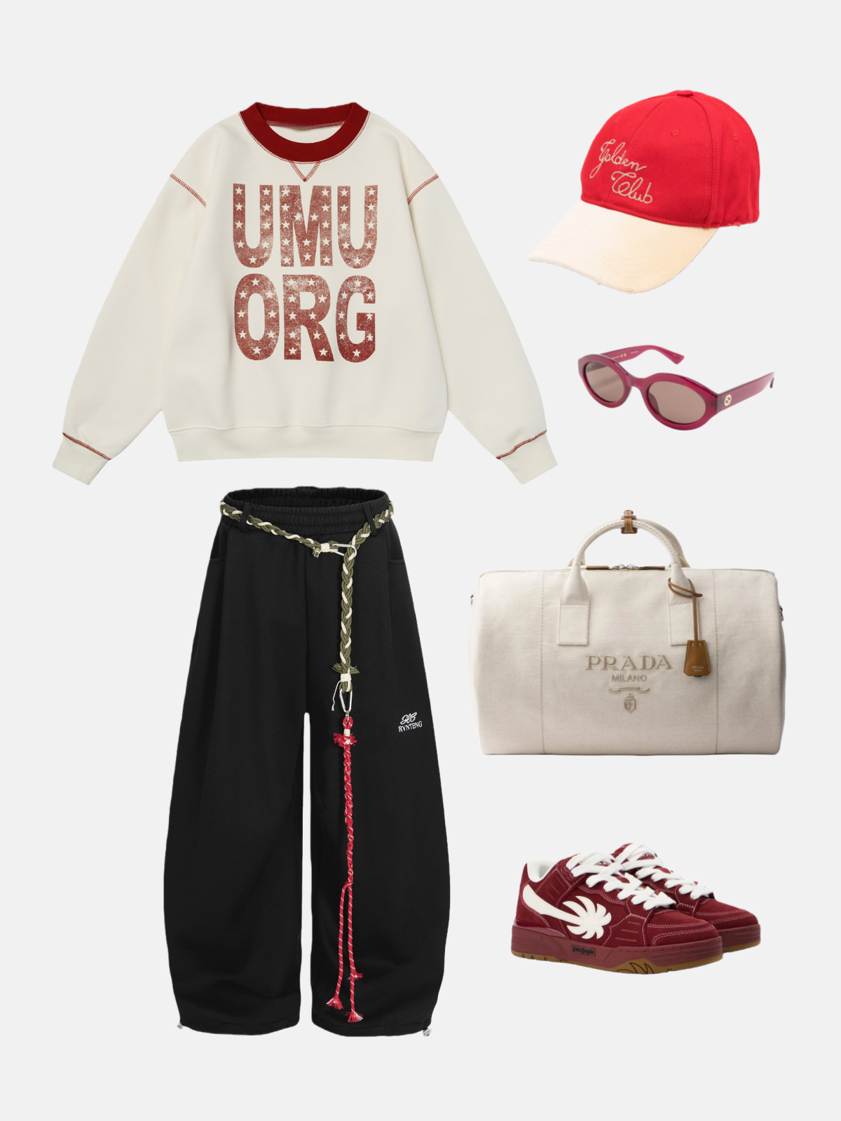 Haaura Drawstring Tassel Super Baggy Sweatpants