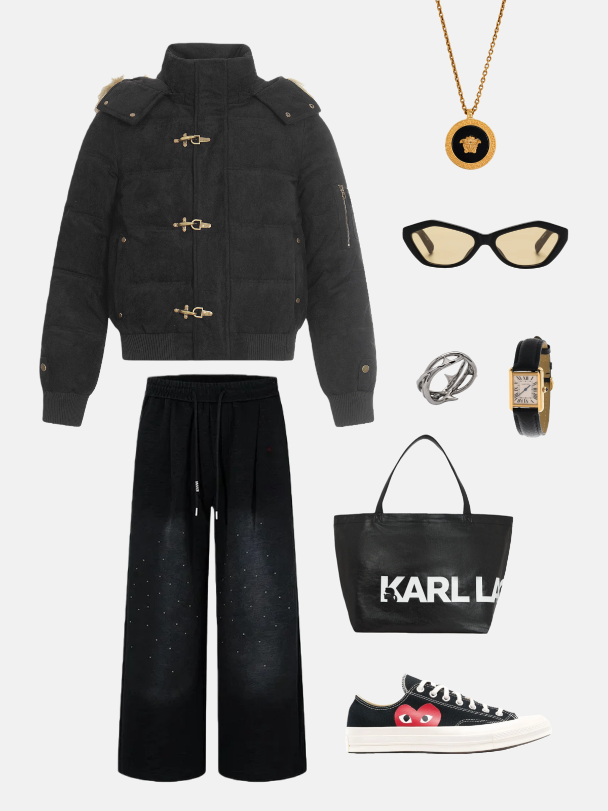 Haaura Faux Suede Metal Toggle Coat