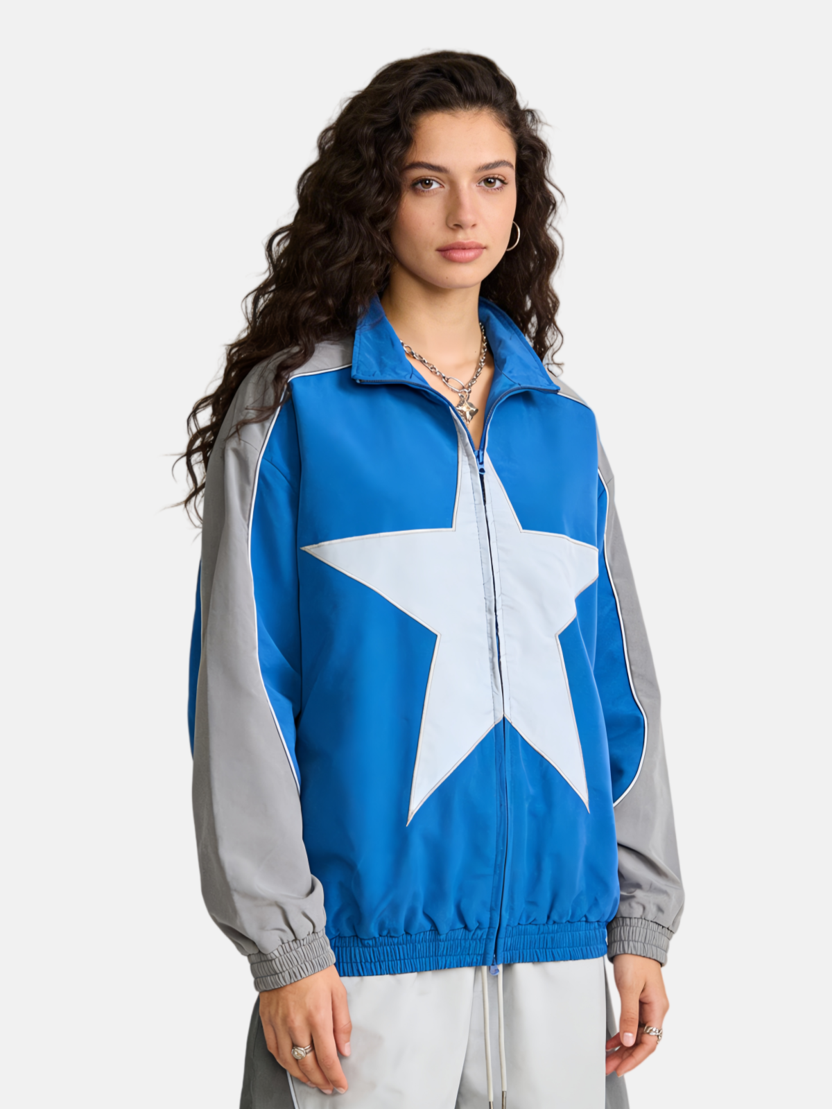 Haaura Panel Star Graphic Zip-Up Jacket