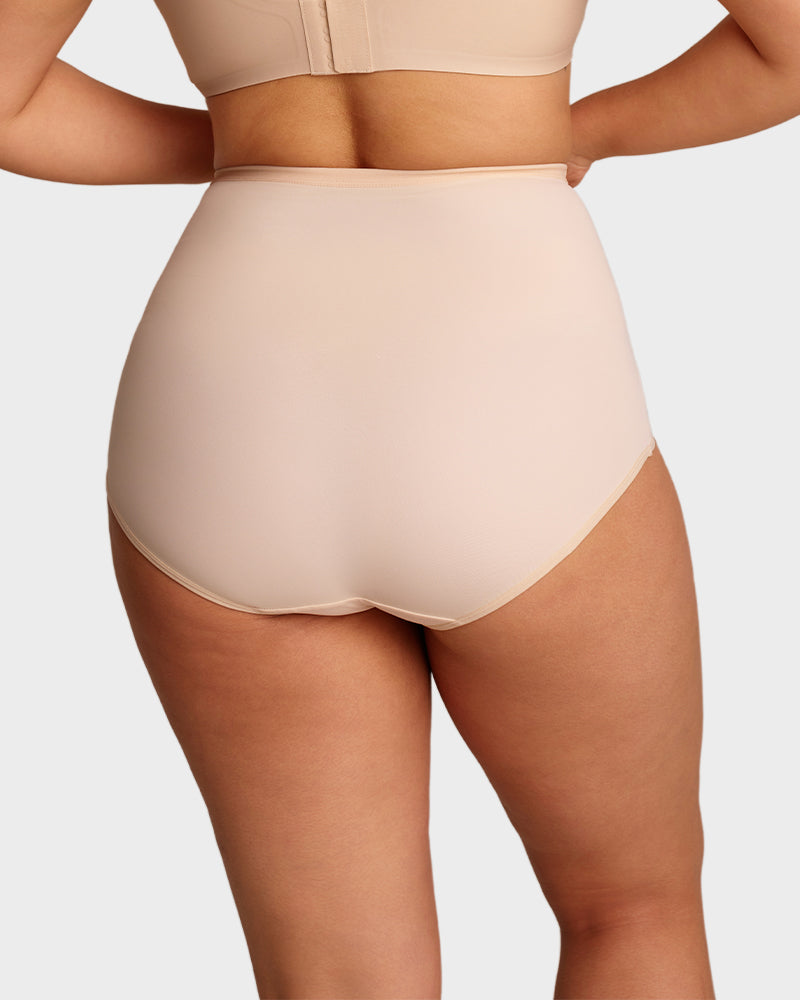 Plus-Size High-Waist Cross Tummy Control Panties (5 Pack)