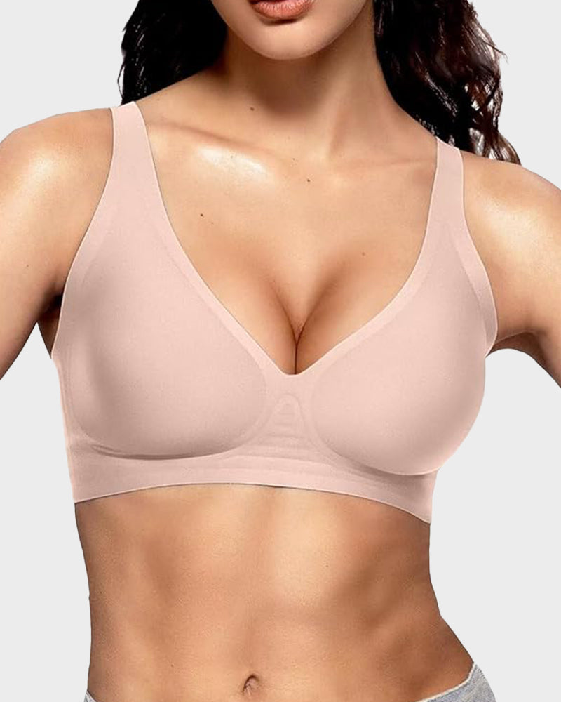Seamless Deep V Push-Up Wireless Bra