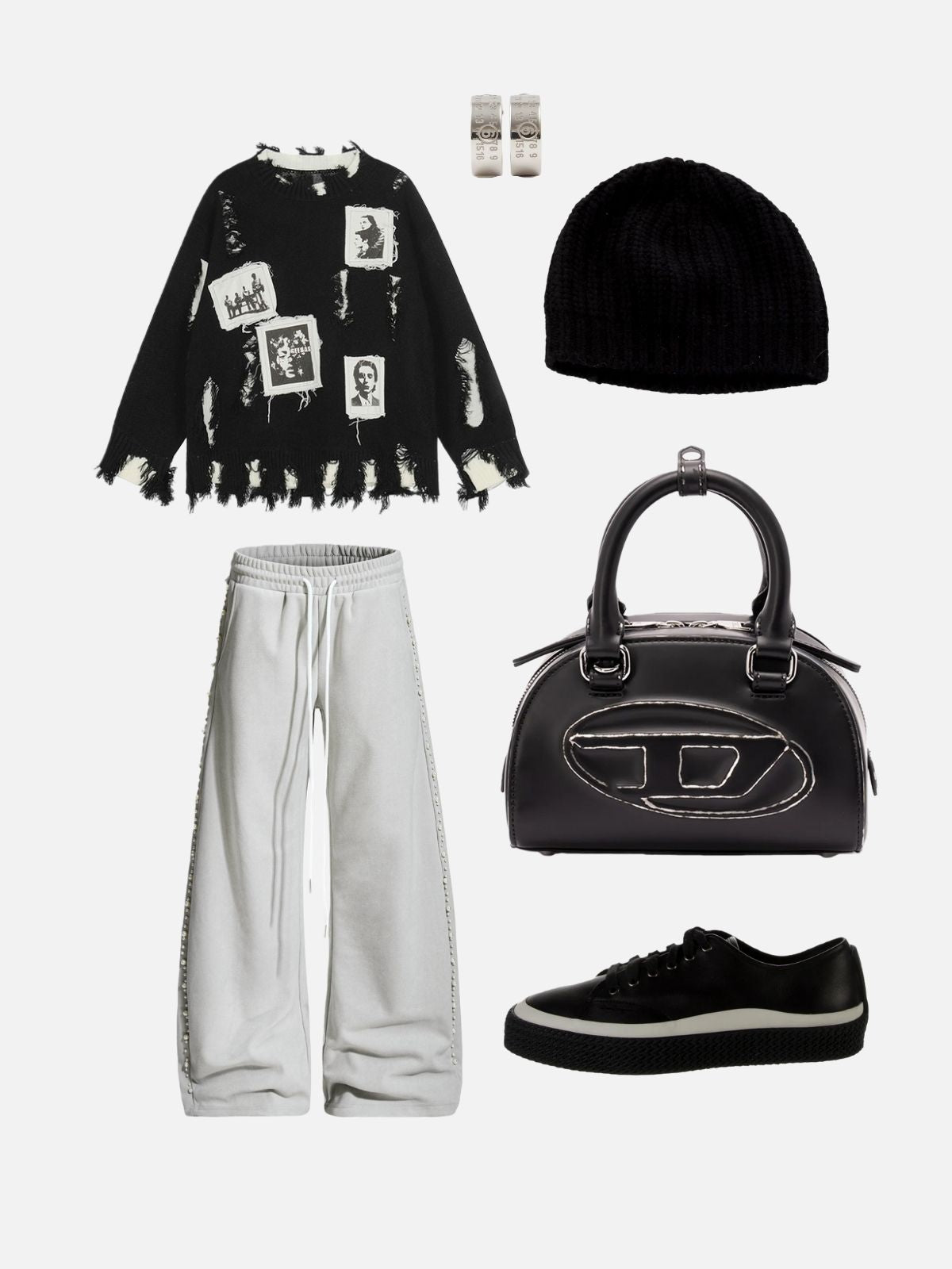 Haaura 1992 Deconstructed Data-Patch Sweater