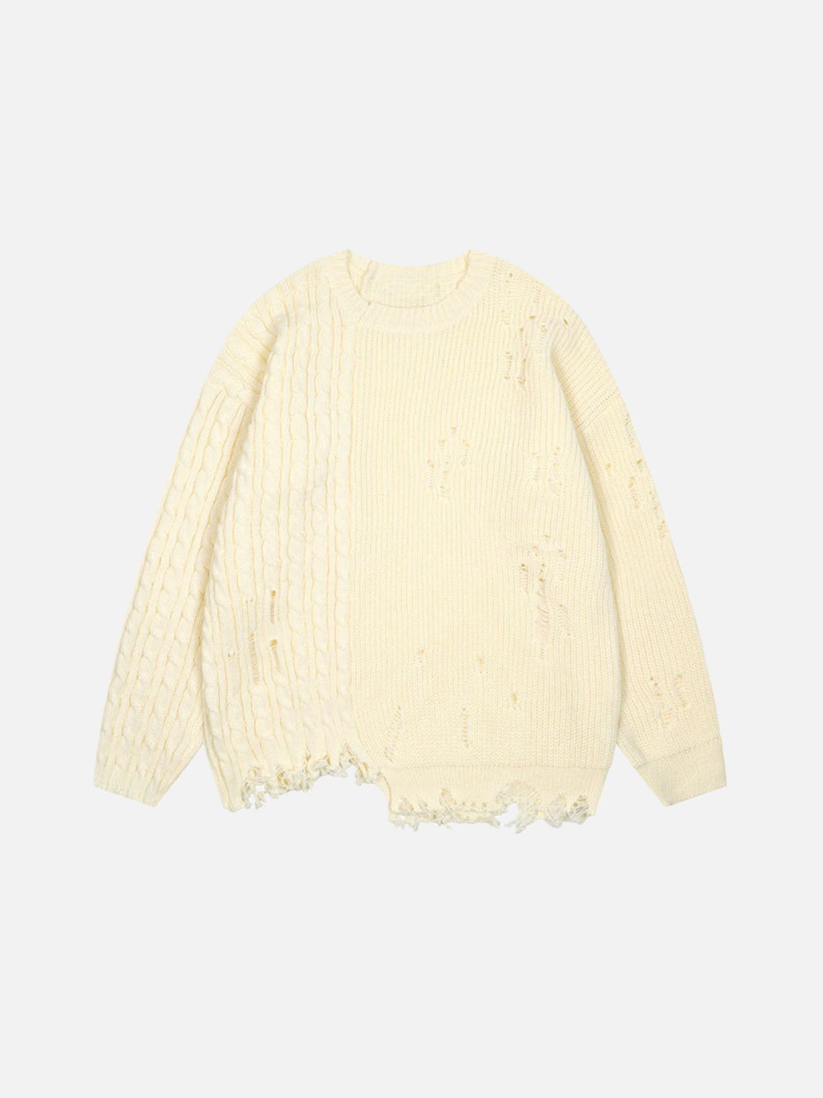 Haaura Cable Distressed Sweater