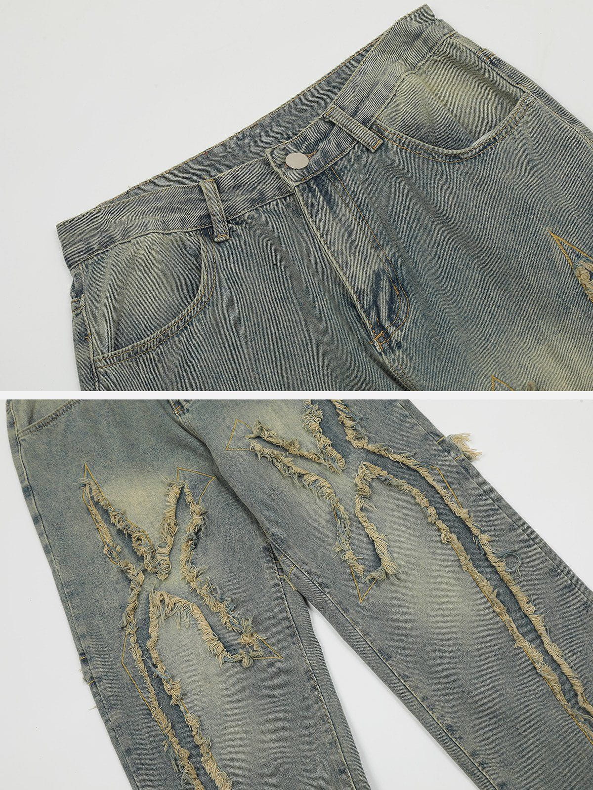 Haaura Washed Fringe Jeans