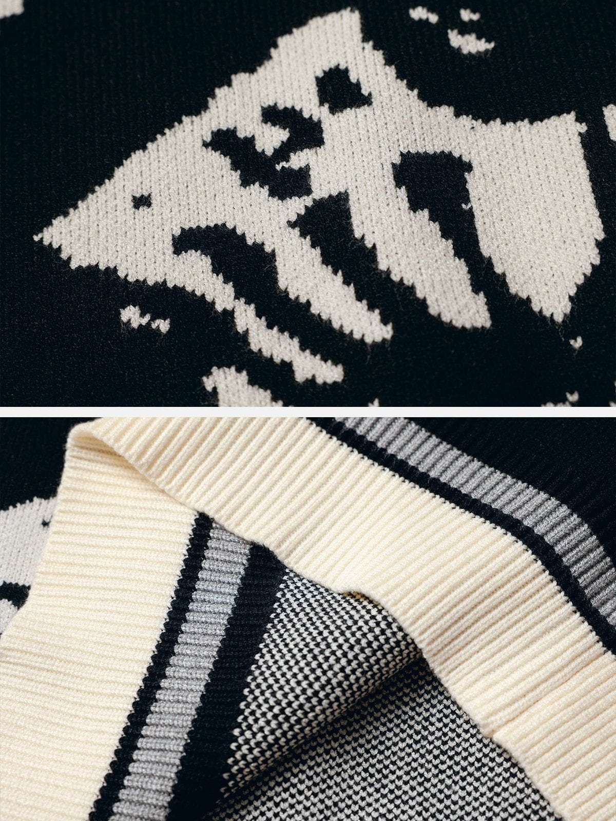 Haaura Skeleton Portrait Graphic Sweater Vest