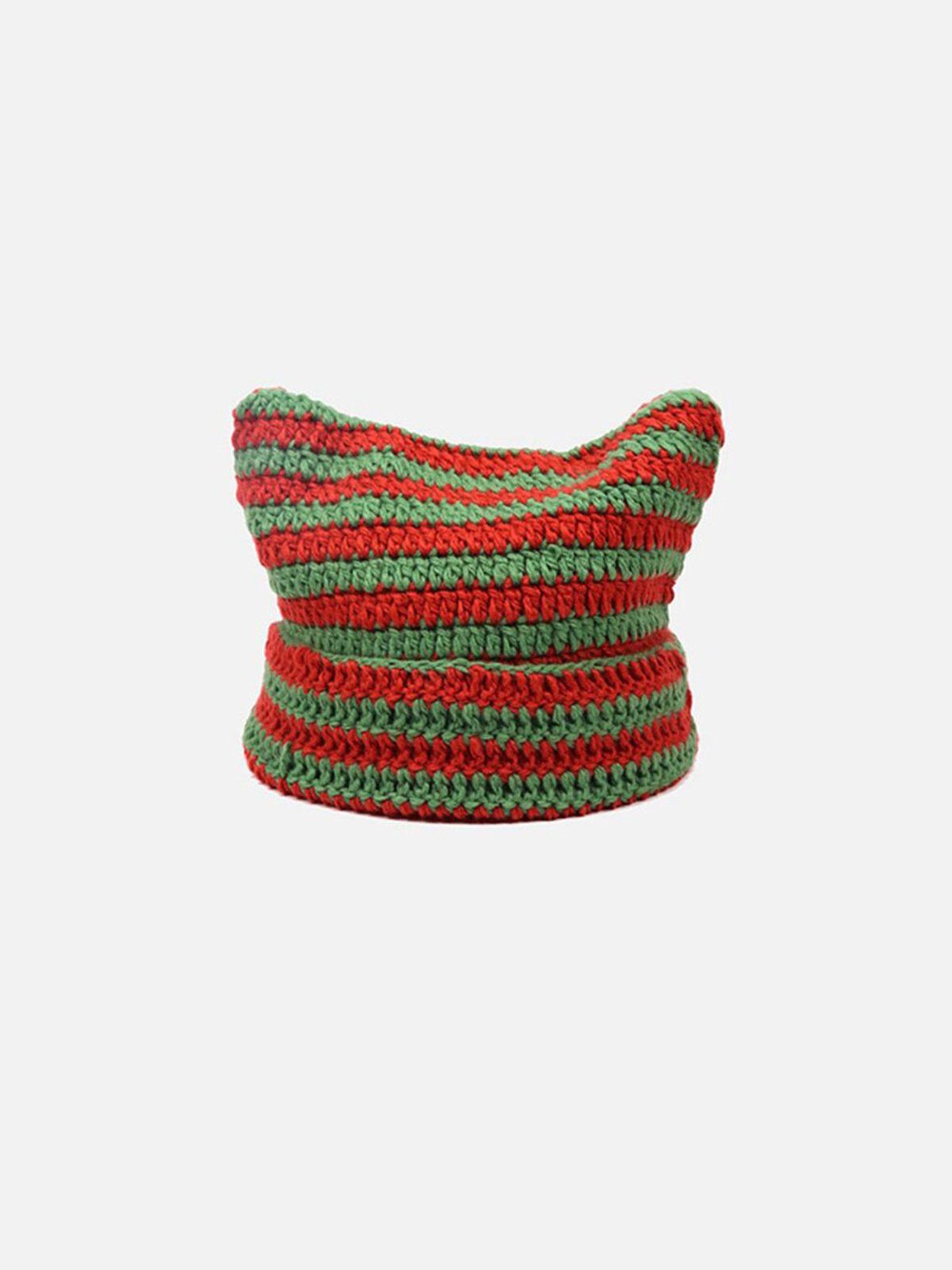 Stripe Cat Ear Beanie