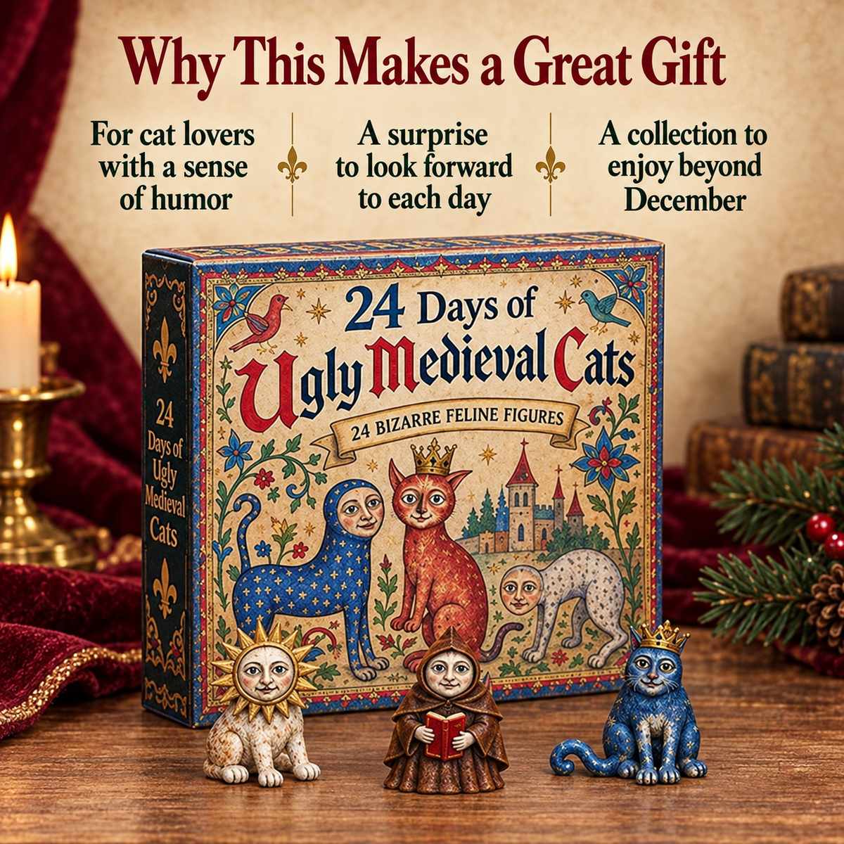 ๐๐ฐ 24 Days of Ugly Medieval Cats โ Hilariously Weird Cat Advent Calendar 2026