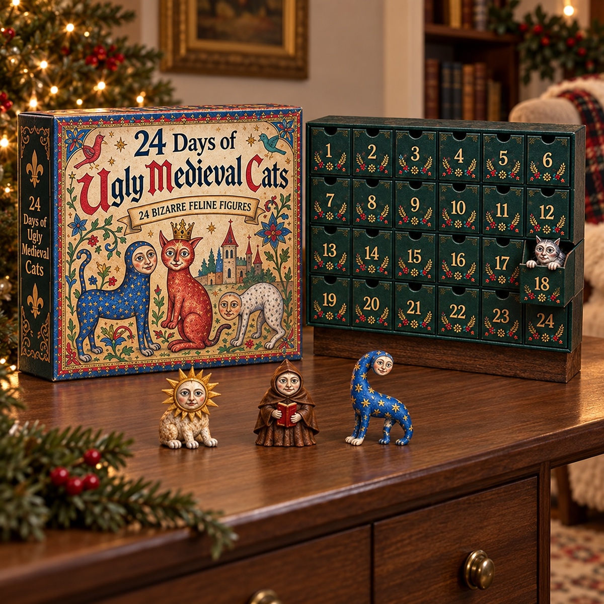 ๐๐ฐ 24 Days of Ugly Medieval Cats โ Hilariously Weird Cat Advent Calendar 2026