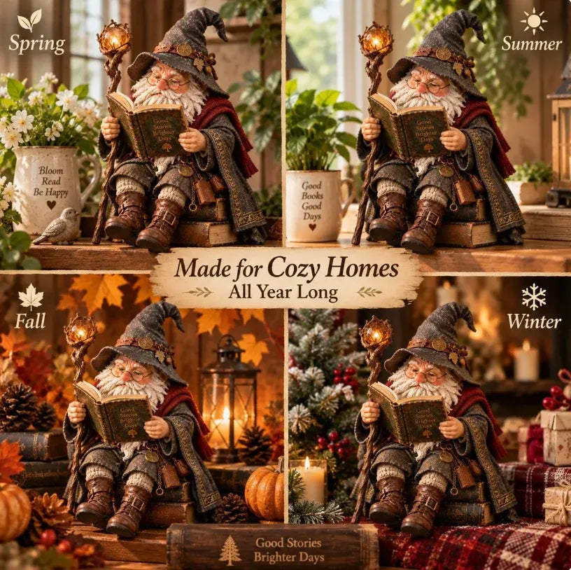 🧙♂️✨ Enchanted Book Lover Figurine – Whimsical Fantasy Reader Decor for Shelves, Desks & Cozy Reading Corners
