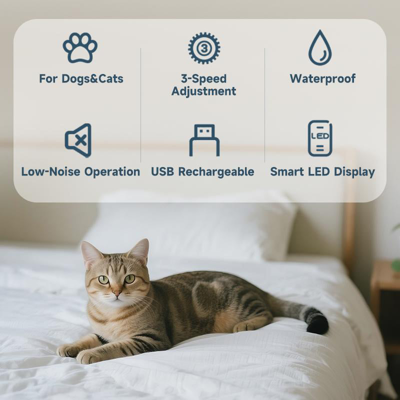 🎉 2026 Sale ! 💰Quiet LED Display Pet Hair Clipper|Cordless Low Noise Dog Cat Grooming Trimmer ✨