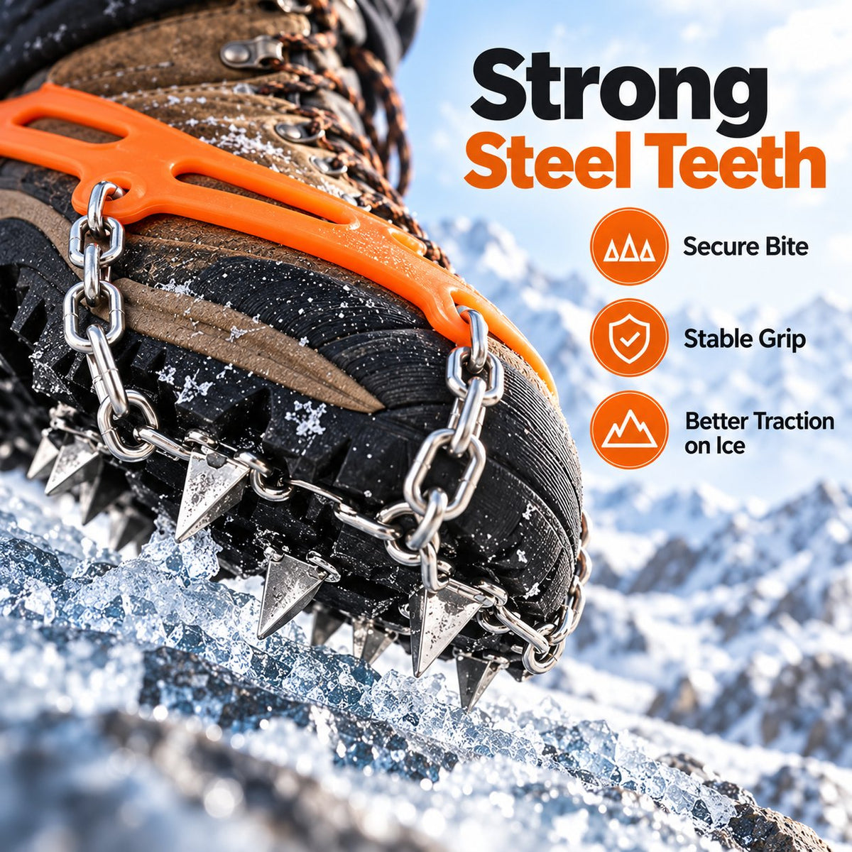 🧗♂️8/10-Tooth Welded Chain Crampons | Non-Slip Snow Ice Grips for Outdoor Hiking❄️