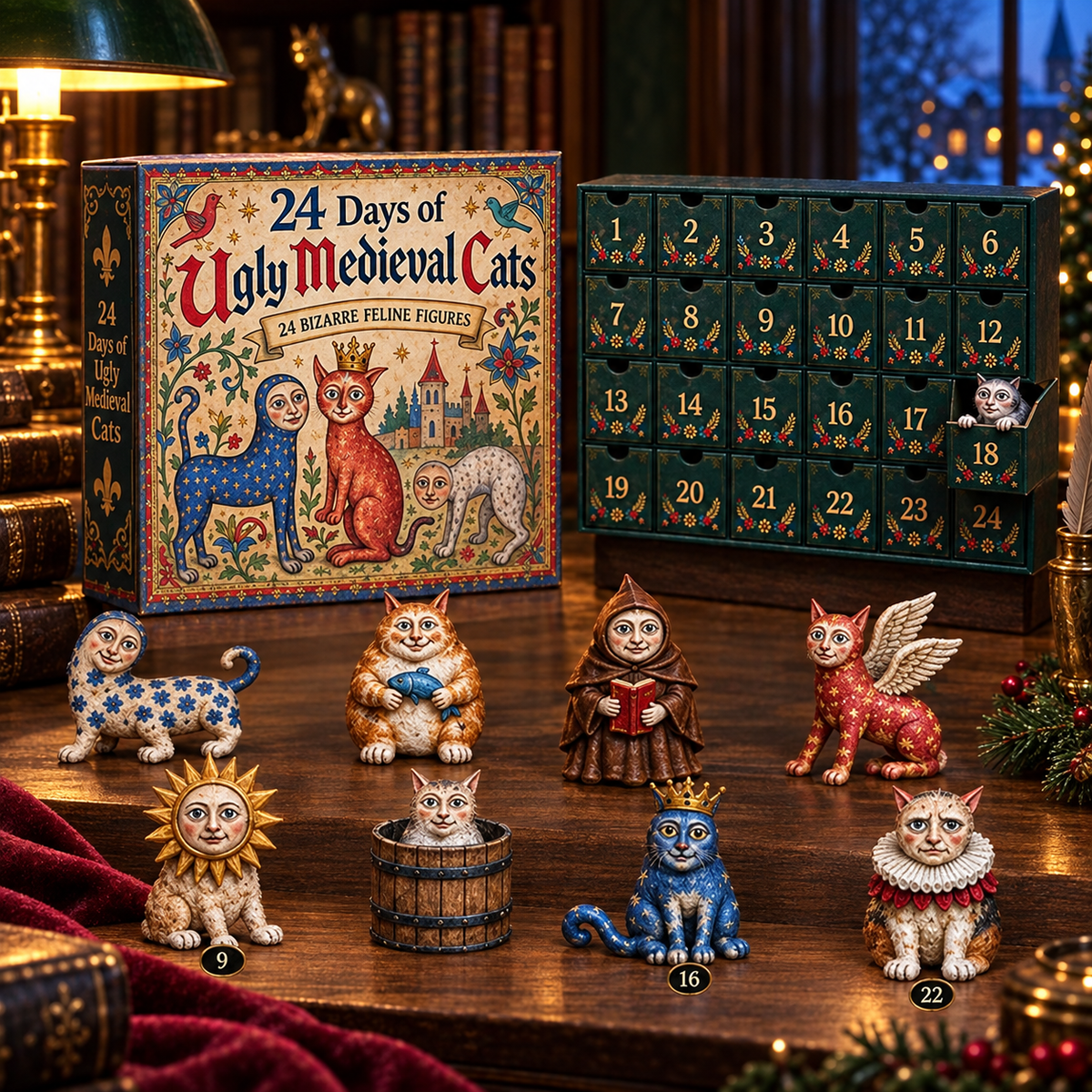 ๐๐ฐ 24 Days of Ugly Medieval Cats โ Hilariously Weird Cat Advent Calendar 2026