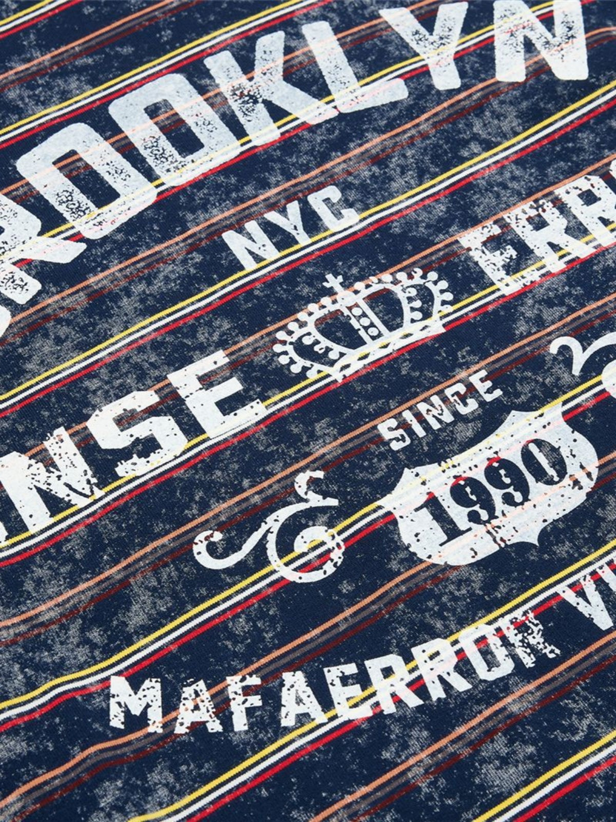 Haaura Acid Wash Stripe Graphic Tee