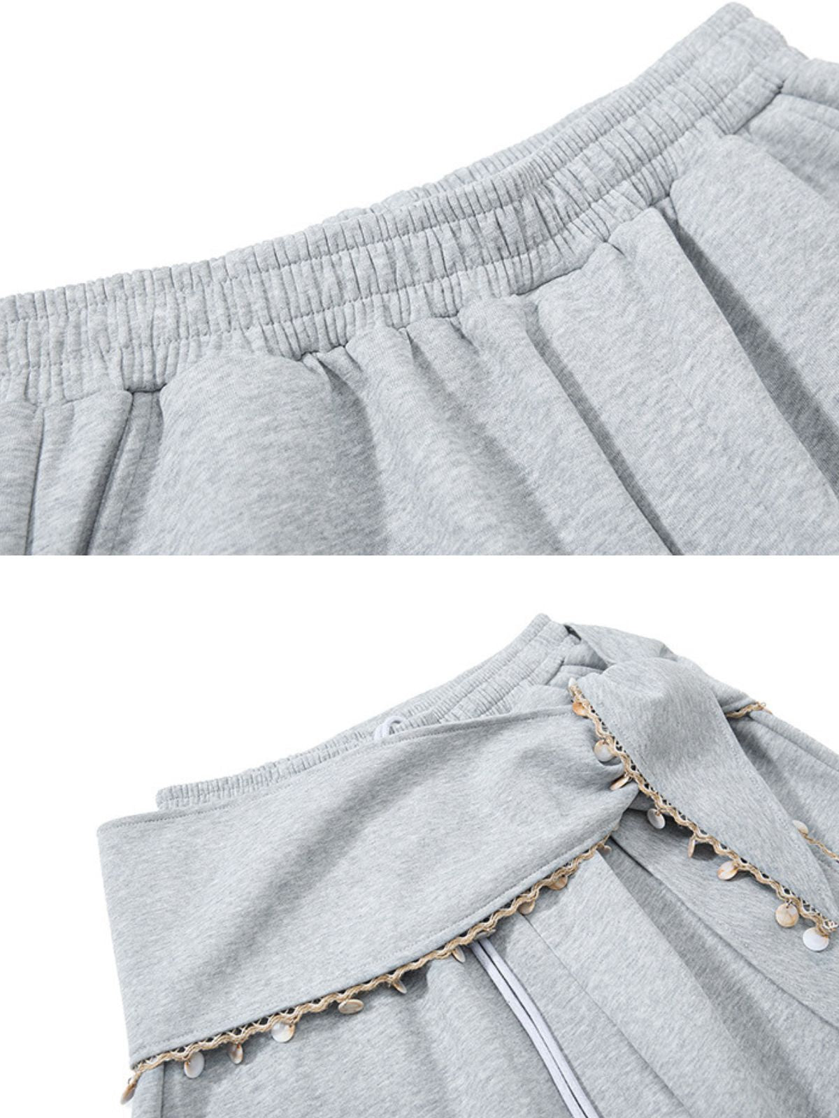 Haaura Asymmetric Fringe Baggy Pants