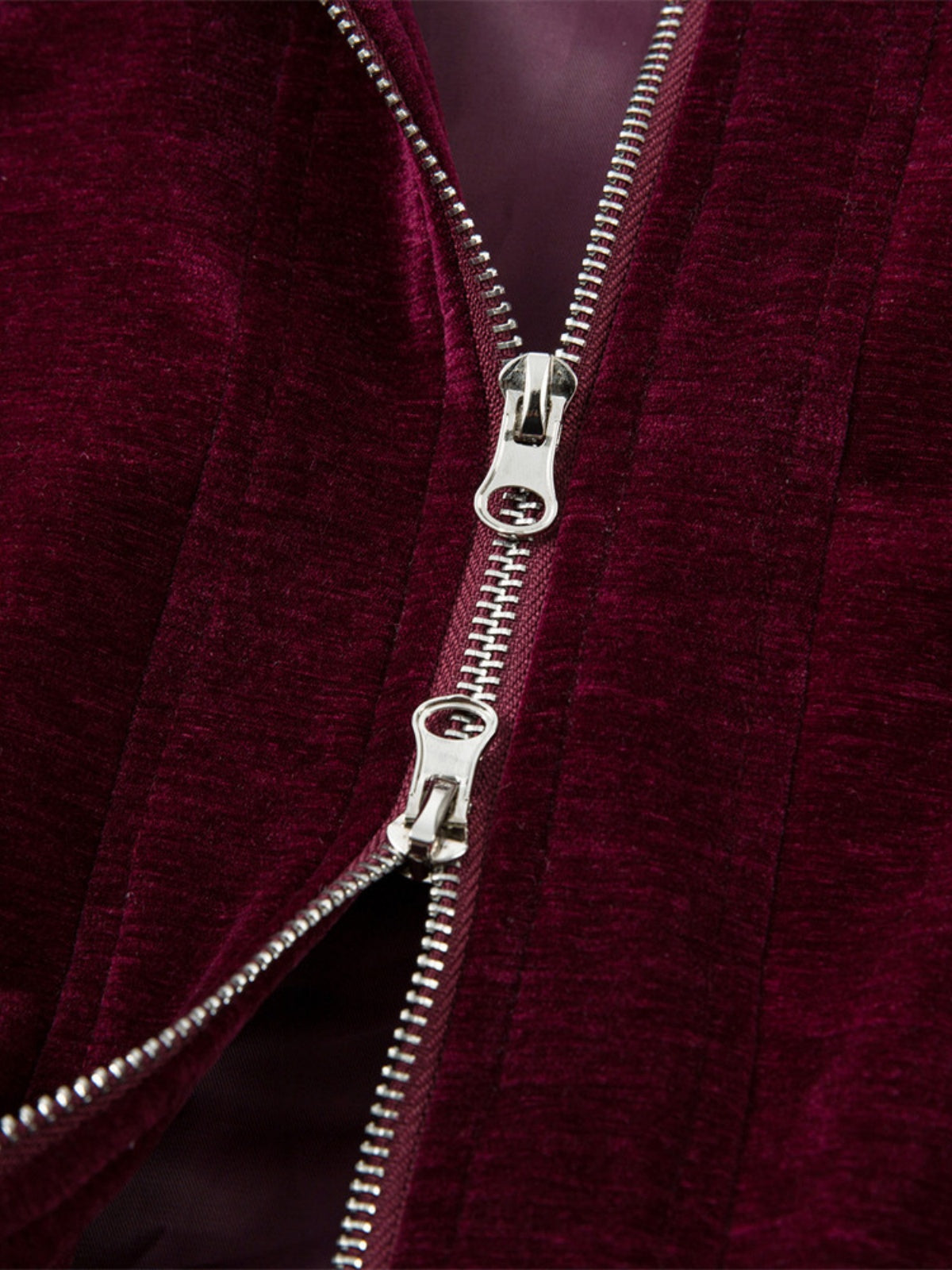 Haaura Velvet Notched Lapel Leather-Trim Jacket