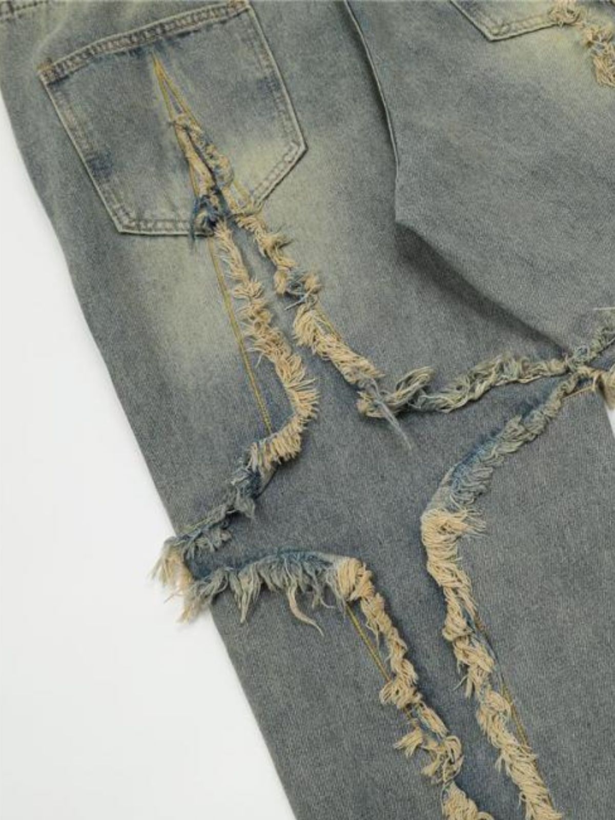 Haaura Washed Fringe Jeans