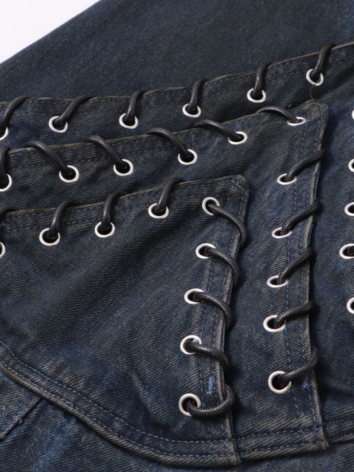Haaura Super Baggy Patchwork Multi-Ring Denim Pants